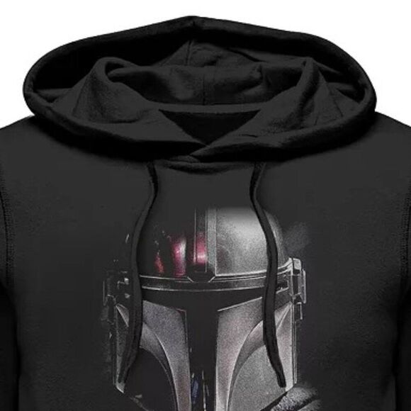 Men's Star Wars 3X Black The Mandalorian Bounty Hunter Shadow Hoodie - Picture 4 of 11